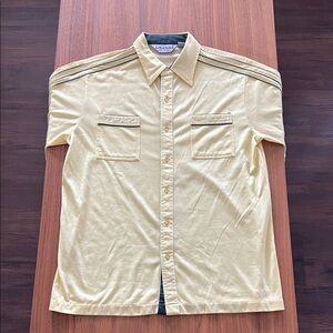 La Mode Du Golf Yellow Casual Button Down Shirt
